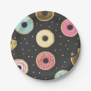Doughnut Paper Plates Pink Birthday shower Doughnu