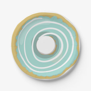 Doughnut Paper Plates Pink Blue Green Doughnut Par