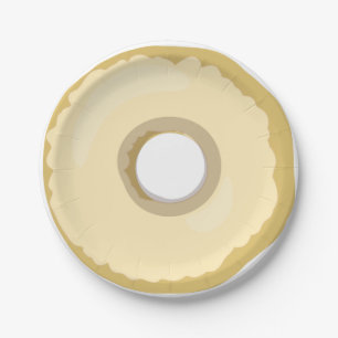 Doughnut Paper Plates Yellow Cream Doughnut Party