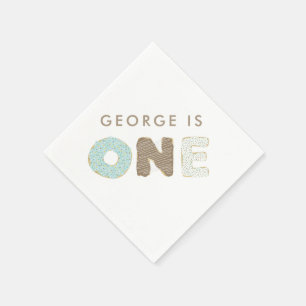 Doughnut Party First Birthday Party Decor Napkin