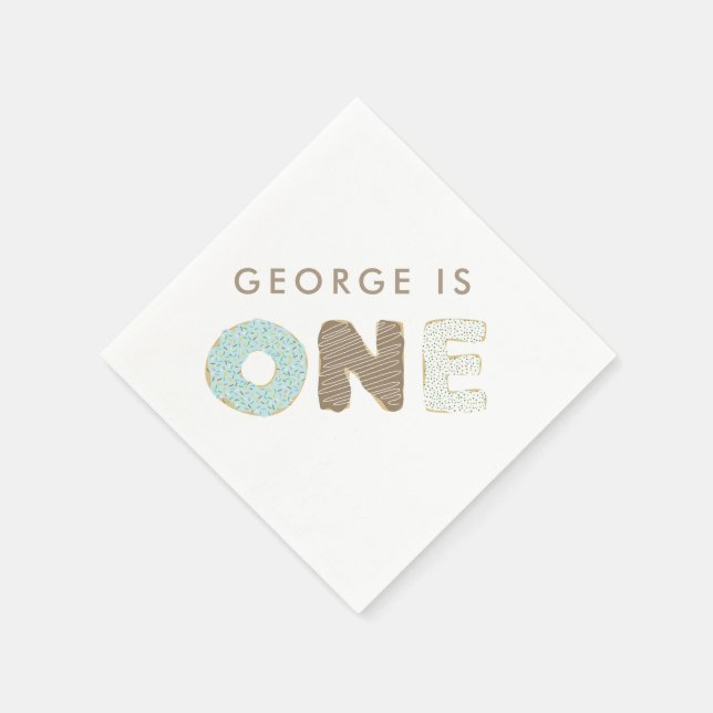 Doughnut Party First Birthday Party Decor Napkin (Corner)
