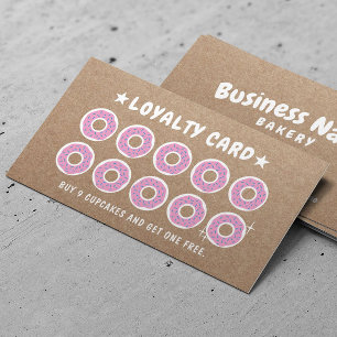 Doughnut Pastry Bakery Kraft Loyalty Reward Card