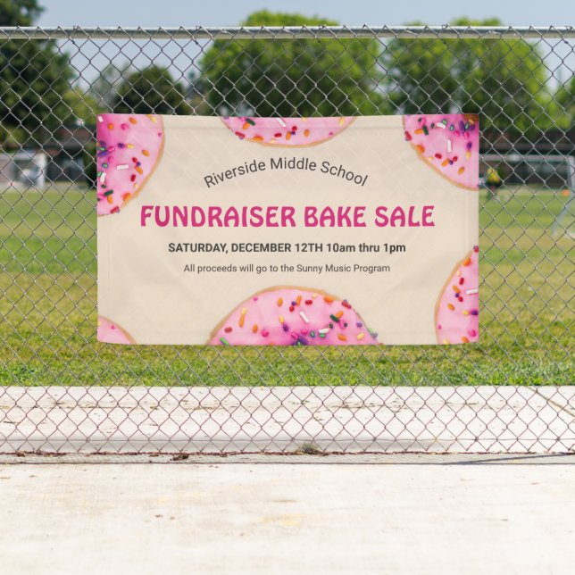 Doughnut Pastry School Church Fundraiser Bake Sale Banner (Insitu)