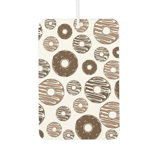 Doughnut Pattern, Chocolate Doughnuts, Caramel Dou Air Freshener (Front)