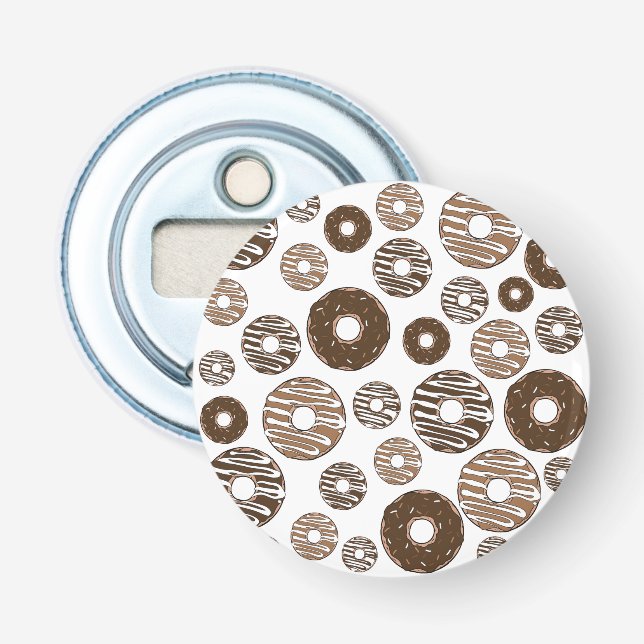 Doughnut Pattern, Chocolate Doughnuts, Caramel Dou Bottle Opener (Front)