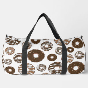 Doughnut Pattern, Chocolate Doughnuts, Caramel Dou Duffle Bag