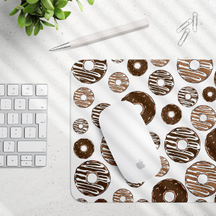 Doughnut Pattern, Chocolate Doughnuts, Caramel Dou Mouse Pad