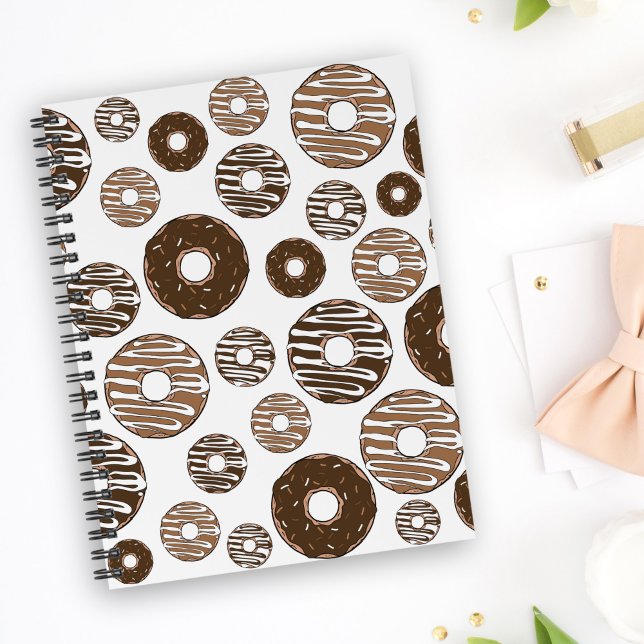 Doughnut Pattern, Chocolate Doughnuts, Caramel Dou Notebook (Creator Uploaded)