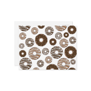Doughnut Pattern, Chocolate Doughnuts, Caramel Dou Postcard