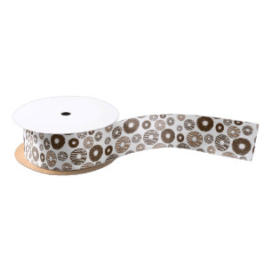 Doughnut Pattern, Chocolate Doughnuts, Caramel Dou Satin Ribbon