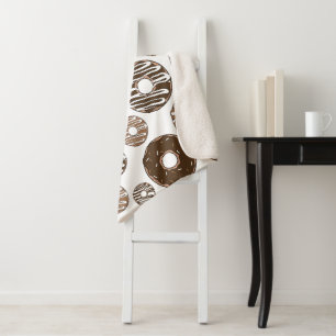 Doughnut Pattern, Chocolate Doughnuts, Caramel Dou Sherpa Blanket