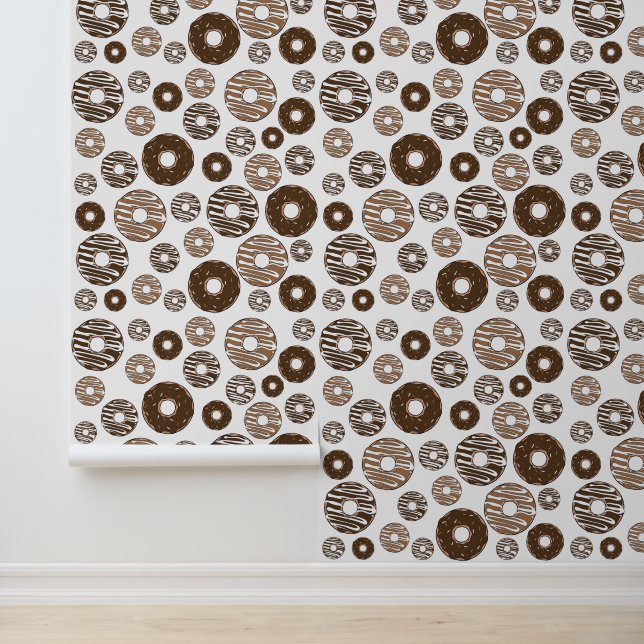 Doughnut Pattern, Chocolate Doughnuts, Caramel Dou Wallpaper (Application)