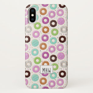 Doughnut Pattern custom monogram phone cases