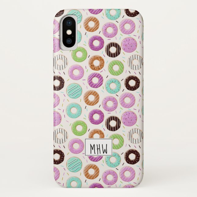 Doughnut Pattern custom monogram phone cases (Back)