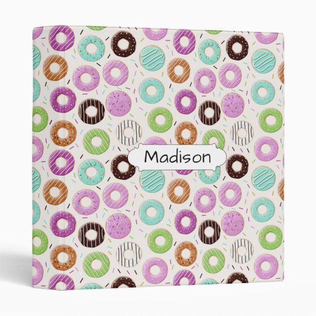 Doughnut Pattern custom name binders (Front/Spine)