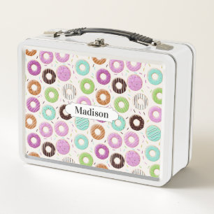 Doughnut Pattern custom name lunch boxes