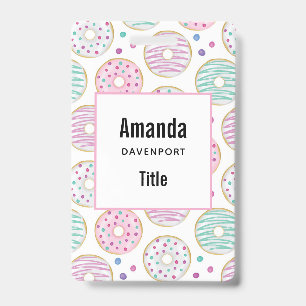 Doughnut Pattern Cute Colourful Badge