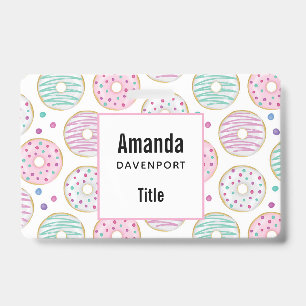 Doughnut Pattern Cute Colourful Badge