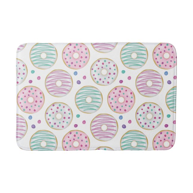 Doughnut Pattern Cute Colourful Bath Mat (Front)