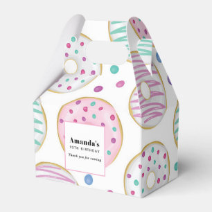 Doughnut Pattern Cute Colourful Birthday Favor Box
