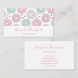 Doughnut Pattern Cute Colourful Business Card