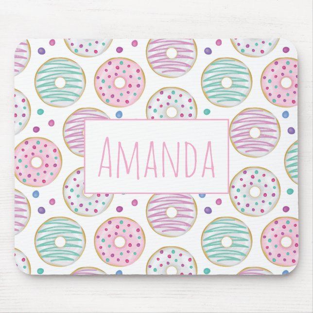 Doughnut Pattern Cute Colourful Mouse Pad (Front)