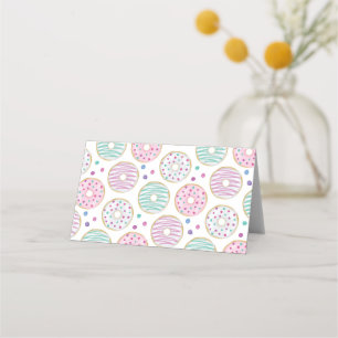 Doughnut Pattern Cute Colourful Place Card