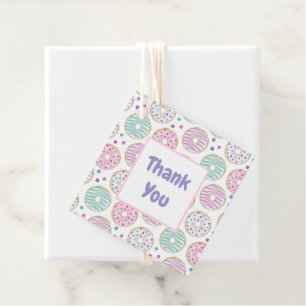 Doughnut Pattern Cute Colourful Thank You Favour Tags