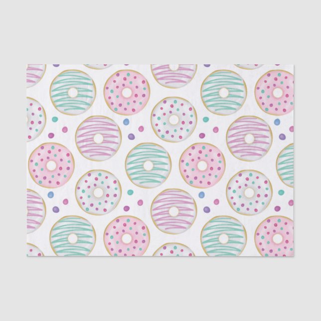 Doughnut Pattern Cute Colourful Tissue Paper (Front)