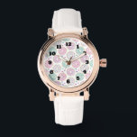 Doughnut Pattern Cute Colourful Watch<br><div class="desc">A watch with a deliciously fun pattern. Illustration of pastel pink and green doughnuts with sprinkles and icing.</div>