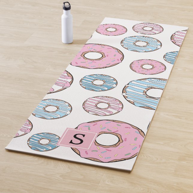 Doughnut Pattern, Pink Doughnuts, Blue Doughnuts,  Yoga Mat (In Situ)