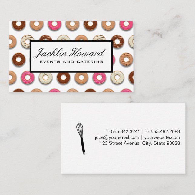 Doughnut Pattern | Whisk | Baker Business Card (Front/Back)