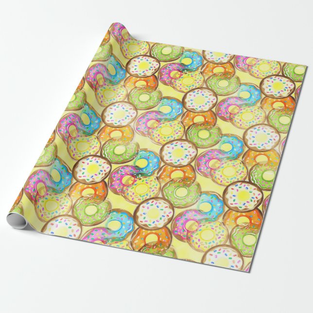 Doughnut Pattern Wrapping Paper (Unrolled)