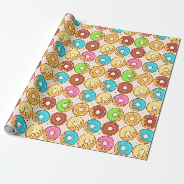 Doughnut Pattern Wrapping Paper (Unrolled)