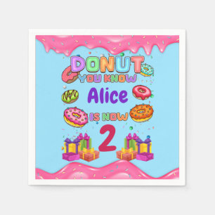 Doughnut Personalized Colour Sprinkle Birthday Par Napkin