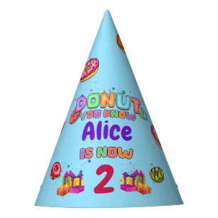 Doughnut Personalized Colour Sprinkle Birthday Party Hat
