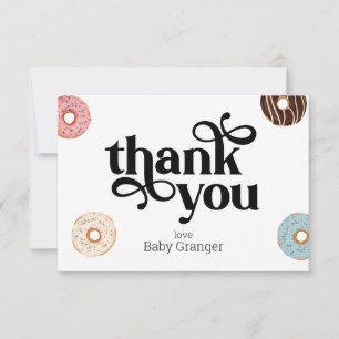 Doughnut Personalized Flat Thank You Card