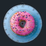 Doughnut photo blue and pink modern Dartboard<br><div class="desc">Modern and fun photo design on Dartboard. Doughnut in blue and pink as contrast brings joy and game in your product. You are welcome to visit my store for more beautiful products.</div>