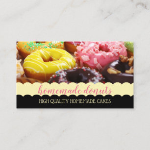 Doughnut Photo Tasty Pink Brown Business Card