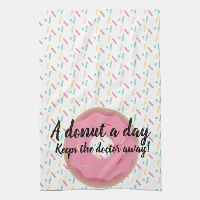 Doughnut Physician Funny Gift Kitchen Towel (Vertical)