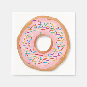Doughnut Pink Frosting Sprinkles Cute Food   Napkin