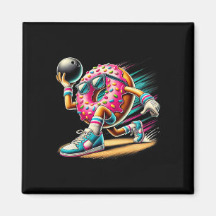 Doughnut Playing Bowling Doughnut Lover Bowling Pl Magnet