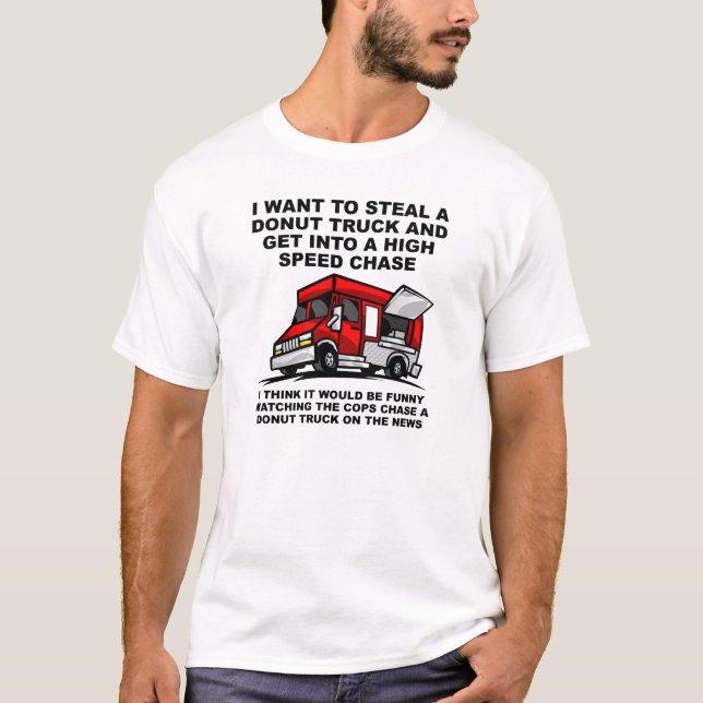 Doughnut Police Chase Funny Tshirt (Front)
