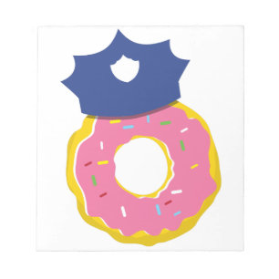doughnut police officers hat notepad