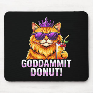 Doughnut Princess Cat Meme Kawaii Funny Cartoon St Mouse Pad