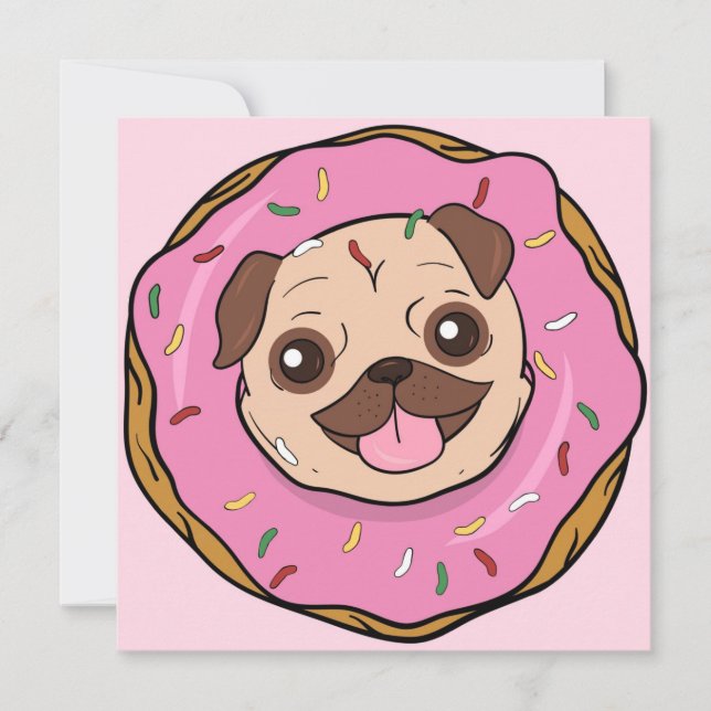 Doughnut Pug Holiday Card (Front)