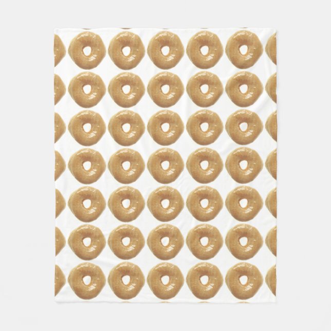 Doughnut Raised Glazed Bakers Dozen Fleece Blanket (Front)