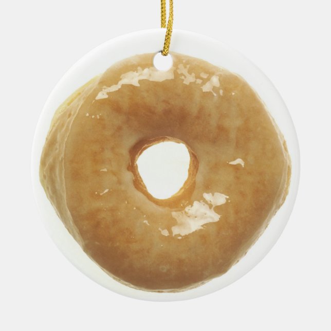 Doughnut Raised Glazed Ceramic Ornament (Front)