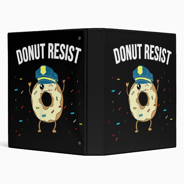 Doughnut Resist Meme Funny Police Officer Support  Binder (Background)