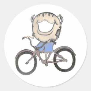 Doughnut Riding a Bicycle Classic Round Sticker